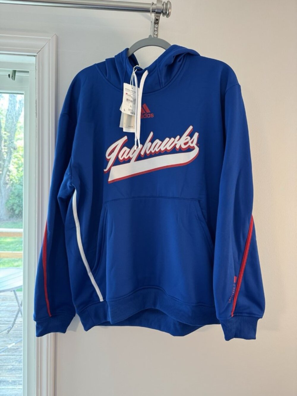 Adidas Kansas Jayhawks Hoodie Men's L Blue NWT